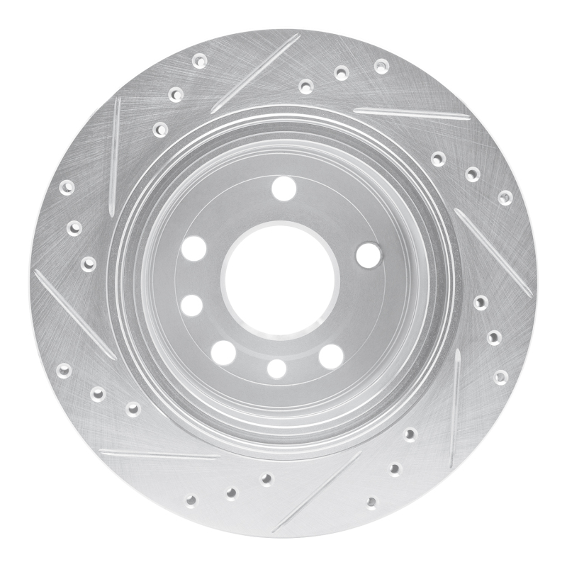 Cadillac Catera Brake Rotor (1) - Rear Right - R1 Concepts - Drilled & Slotted - Silver - 2001